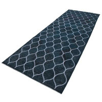 Lofy Geometric Carpet Blue Geometric Cotton Handmade Area Rug