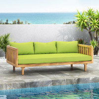 Loon Peak Outdoor Teak Patio Daybed with Cushions
