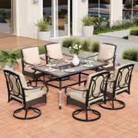 Lark Manor Alyah 6 - Person 61.4'' Long Dining Set with Cushions