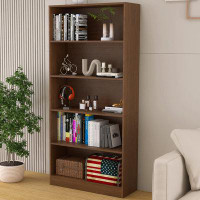 Red Barrel Studio 5 Shelf Wood Bookcase Freestanding Bookshelf For Home Office Library Small Narrow Space(11.8" D X 31.5