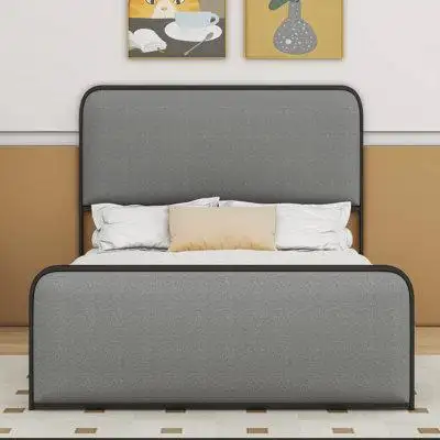 Cosmic Full Size Modern Metal Bed Frame With Under Bed Storage