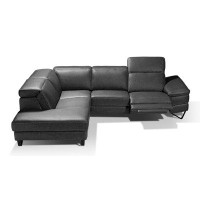 Décolux 110" Wide Genuine Leather Reclining Corner Sectional