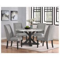 Wildon Home® 5Pc Dining Set Contemporary Style Table With Upholstery Wing Back Chairs