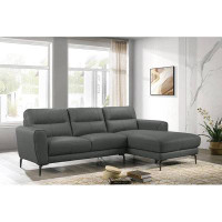 Ivy Bronx 2-PC Full Leather Sectional Sofa, Chase