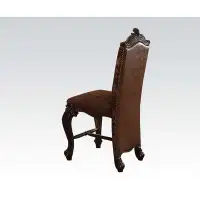 Bloomsbury Market Caerwen Counter Height Chair (Set-2), 2-Tone Brown PU & Fabric