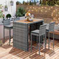 Latitude Run® Cadwell Rectangular 4 - Person 47'' L Outdoor Standing Height Table Set