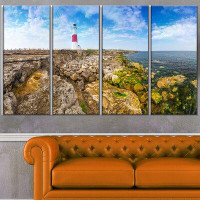 Made in Canada - Design Art 'Portland Bill Lighthouse' 4 Piece Photographic Print on Wrapped Canvas Set