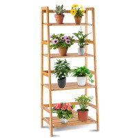 Hokku Designs Aaroon  4-Tier Multifunctional Bamboo Bookcase Storage Stand Rack