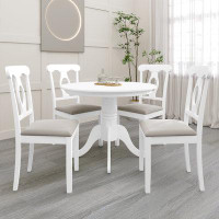 Winston Porter 5-Piece Set 39"L Round Dining Table In White