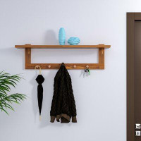 East Urban Home Mendonca Solid Wood 5 - Hook Wall Mounted Coat Rack with Storage