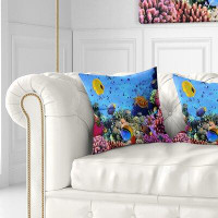 East Urban Home Seascape Coral Colony and Coral Fishes Pillow
