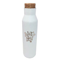 Sweetums Wall Decals Lake Erie Love Engraved 20 Oz. Stainless Bottle With Faux Cork Screw Top