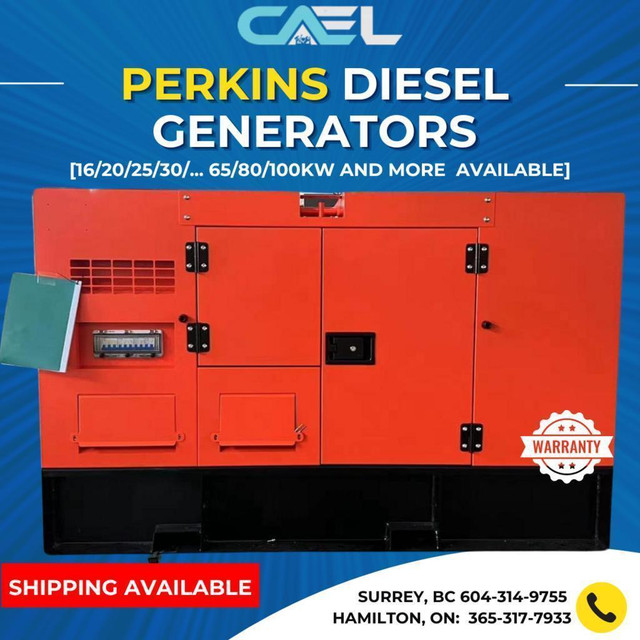 Prix de gros : Nouveaux générateurs diesel CAEL avec moteur Perkins - Tailles personnalisées disponibles in Other Business & Industrial in Québec