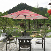 Arlmont & Co. 9FT UMBRELLA Red Stripes
