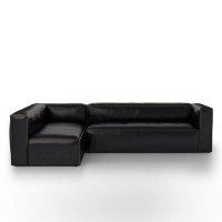 AllModern Cain 115" Wide Genuine Leather Sofa & Chaise