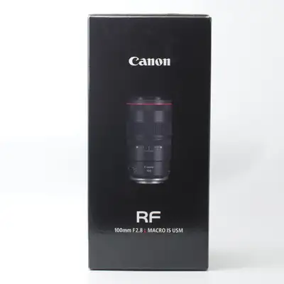 Canon RF100mm f2.8 L Macro IS USM in excellent condition. Comes with the original box, hood and caps...