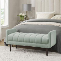 Latitude Run® Upholstered Modern Accent Bench,Easy to assemble