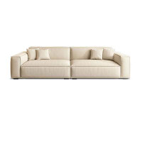 Fortuna Femme 94.09" Light Khaki Cloth Modular Sofa cushion couch