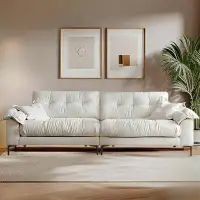 ABPEXI White  Cotton and Linen Modular Sofa cushion couch