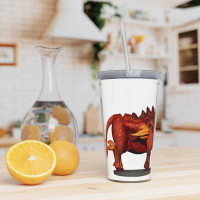 East Urban Home Fire Bull Plastic Tumbler With Straw