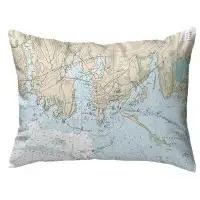 Highland Dunes Stoninkton Harbour, Ct Nautical Map Noncorded Indoor/Outdoor Pillow 11X14