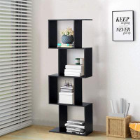 Latitude Run® 4 Tier Bookshelf S Shaped Bookcase