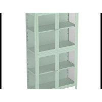 Think Urban Four Glass Door Storage Cabinet with Adjustable Shelves and Feet Cold-Rolled Steel Sideboard