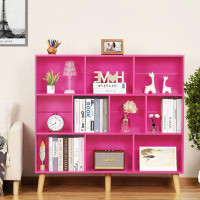 QICQA 3 Tier Modern Wide Bookcase with Legs