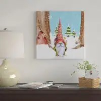 East Urban Home 'Winter Gnome I' Watercolor Painting Print