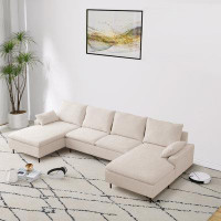 Orren Ellis Tamerlane 128.3'' U-shape Sofa Couch 4-Seat Couch