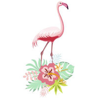 Bay Isle Home™ Multicoloured Vinyl Art 20" X 36" Bird Animal Flowers Plant Leaves Home Bedroom Wall Decoration Sticker P