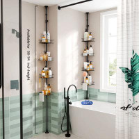 Rebrilliant Lisamaria Tension Pole Stainless Steel Shower Caddy