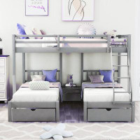 Harriet Bee Full Over Twin And Twin Triple Bunk Bed With Drawers