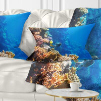 Made in Canada - East Urban Home Seashore Beautiful Coral Fish of Sea Lumbar Pillow