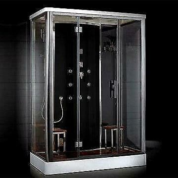 DZ956F8 Eago / Platinum Steam Shower 59.1 x  35.4 x  87 ( Black or Brown ) ( Single Threshold - Open 3 Sides ) in Plumbing, Sinks, Toilets & Showers in Edmonton