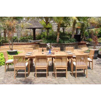 Rosecliff Heights Grote Luxurious 11 Piece Teak Dining Set
