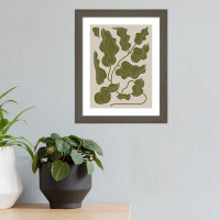 Birch Lane™ Expressive Abstract House Plant Green Leaves By The Creative Bunch Studio Wood Framed Wall Art Print