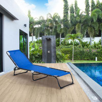Arlmont & Co. Folding Chaise Lounge Pool Chair, Patio Sun Tanning Chair, Outdoor Lounge Chair With 4-Position Reclining