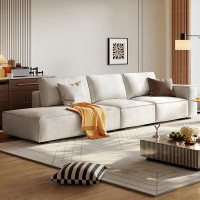 Crafts Design Trade 135.83" LightGray Cotton and linen Modular Sofa