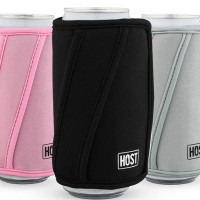 HOST HOST Insta-Chill Slim Can Cooler Flexible Freezable Gel And Ice Pack For 12Oz Slim Cans, Grey