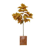 Vintage Home 72"H Vintage Real Touch Maple Leaf Tree, Indoor/ Outdoor, In Rounded Pot ( 30X30x63"H )
