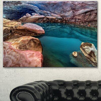 Design Art 'Deep Glacier Cave in Blue' Graphic Art on Wrapped Canvas