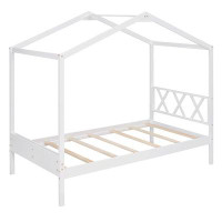 Harper Orchard Full Size Wood House Bed With Storage Space