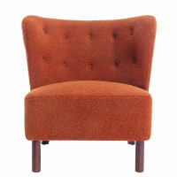 George Oliver Upholstered Armless Chair with Wooden Legs