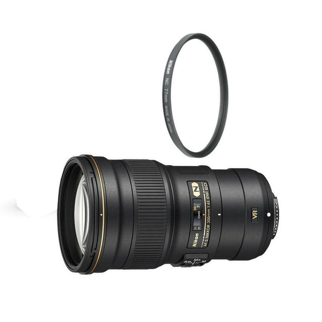 NIKKOR 300mm f/4E PF ED AF-S FX VR Lens + FILTER - ( 2223 ) Brand new. Authorized Nikon Canada Dealer. in Cameras & Camcorders