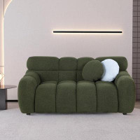 Ivy Bronx American Style Upholstered Boucle Loveseat for Living Room