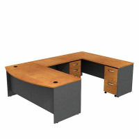 Bush Business Furniture Office 500 Collection Series C Bow Front U-Shape Executive Desk