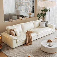 Crafts Design Trade 118.11" White Microfiber leather Modular Sofa cushion couch