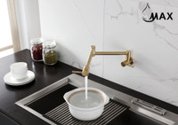 Pot Filler Faucet Double Handle Modern Contemporary Wall Mounted 20 With Accessories Brushed Gold Finish