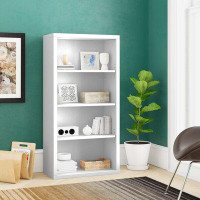 Latitude Run® Bookshelf Bookcase Etagere 5 Tier 48"H Office Bedroom Laminate Contemporary Modern, White
